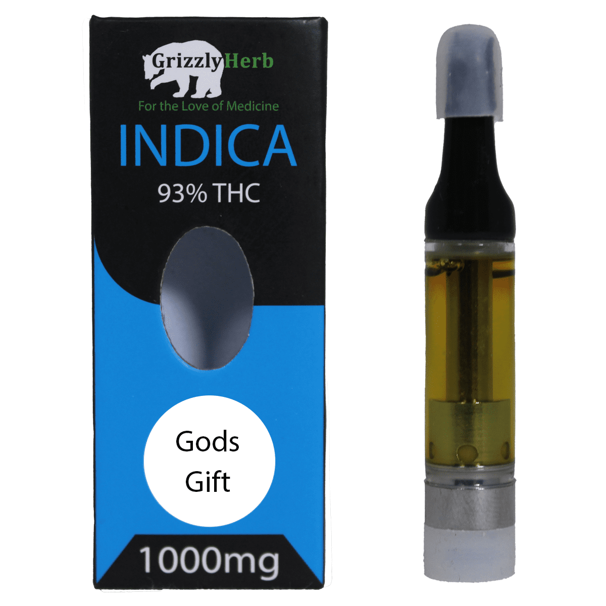 Gods Gift Strain Vape Cartridge - 93% THC 1000mg - Grizzly Herb