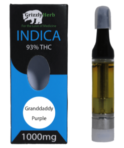 Granddaddy Purple Strain Vape Cartridge - 93% THC 1000mg - Grizzly Herb